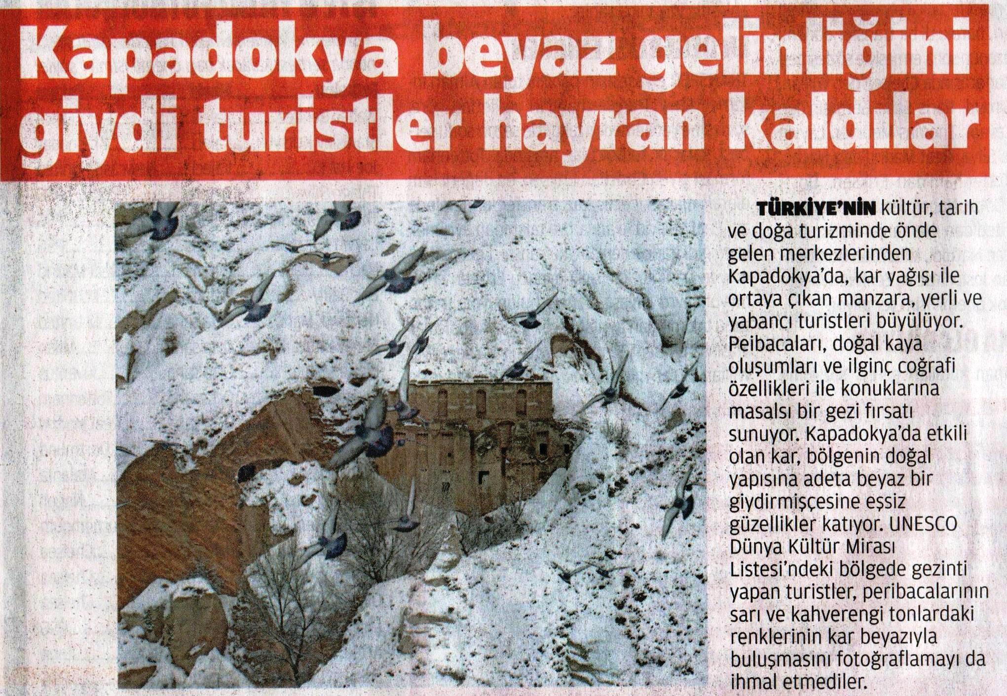 Kapadokya beyaz gelinliğini giydi